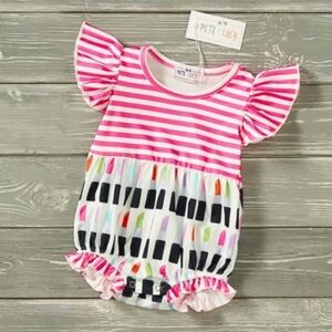New Pete + Lucy Size 0-3 Months Little Lipstick Infant Romper